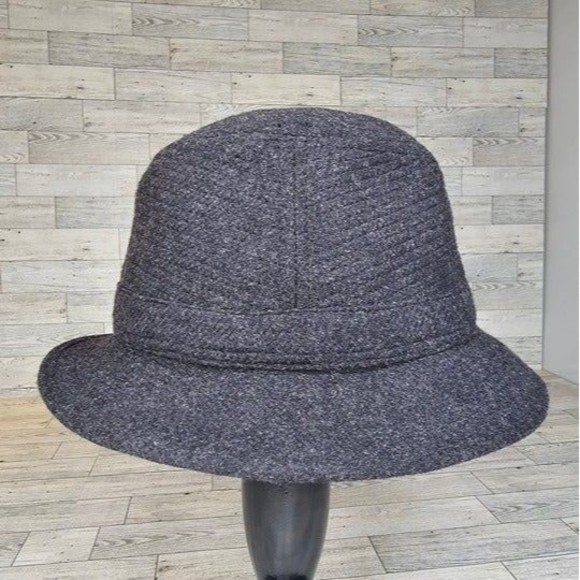 NWT Jonathan Richards Dark Grey Tweed Bucket Hat Size 6 5/8/54 100% Wool - Picture 3 of 11